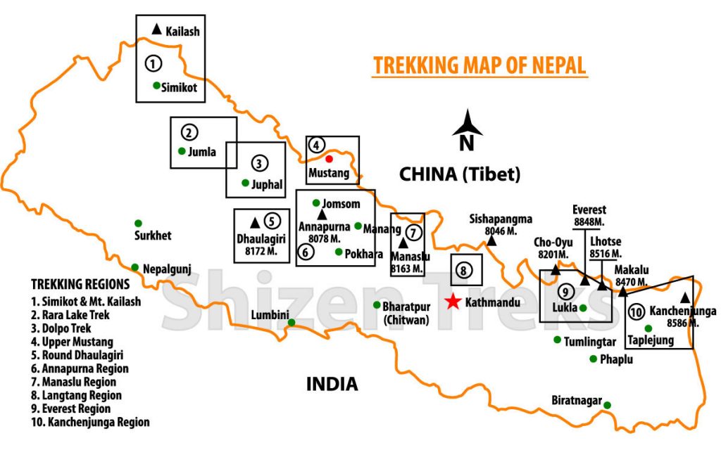 nepal-trekking-map